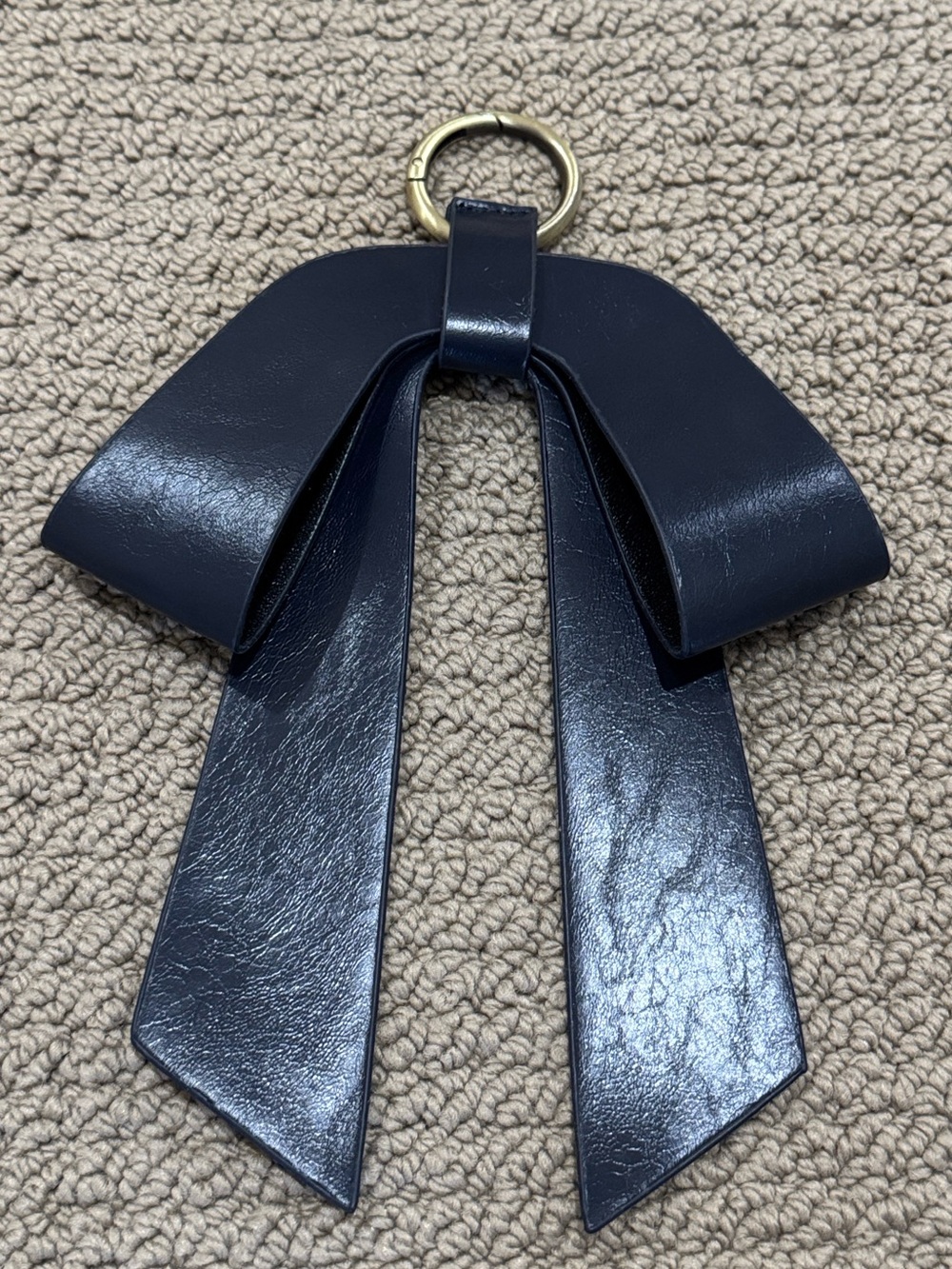 Leather bows/bag charm